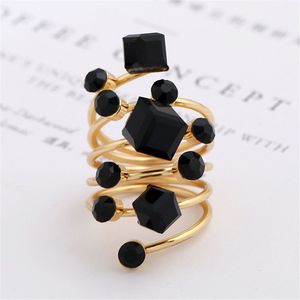 Wedding Rings Trendy Oversize Multi Stone for Women Lady Irregular Crystal Charm Open Ring Korean Gothic Party Jewelry 230721