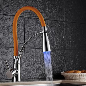 أحواض المطبخ النحاس النحاس Chrome Chrome مع SPOUT SPOUT SWIVER PRAYER SANCH SANK TAP مع 360 دوران سحب 284S