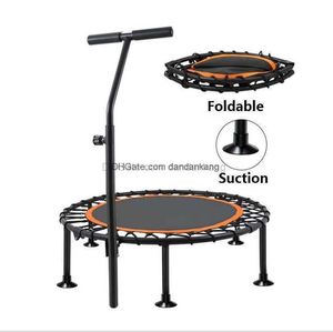 Mini Professional Round Underground Commercial in Ground Children Trampoline Outdoor Adult Gym Fitness Slimming Hoppning Trampoliner 42 tum med ledstång