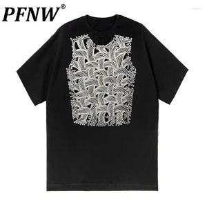 Erkek Tişörtleri PFNW İlkbahar Yaz Baskı Grafik Kısa Kollu T-Shirts Açık High Street Hip Hop Darkwear Gevşek Niş Tees 28A3088