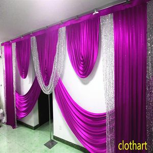 Ganhos de lantejoulas para casamento, decoração, designs, estilo de casamento, para cenário, cortina de festa, fundo de palco, 3m de altura por 6m wid276z