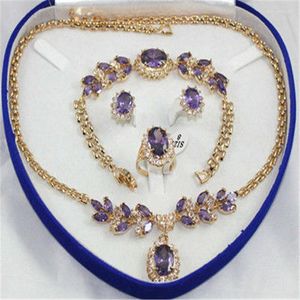 Necklace Earrings Set Wholesale Sell Bridal Wedding Jewelry Red /blue/ Purple/green/pink CZ Zircon Crystal Bracelet Earring Ring