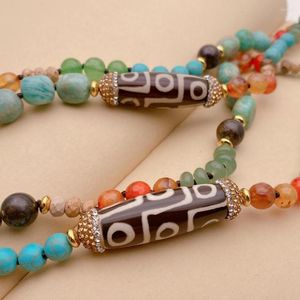 Choker 2 Strands Multi Gemstone Necklace Turquoise Amazonite Aventurine Agate