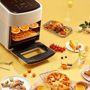 1pc New Visual Smart Electric Fryer Electric Oven 15L Air Fryer, 10 In 1 Digital Rotisserie Dehydrator Fryer Combo With Grill, 1400W Oil-Free Air Fryer Combo