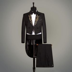 Nowy projekt spersonalizowany garnitury ślubne czarny płaszcz tylnego pana grooma formalne garnitury fortepianowy Man Groomsman garnitury kurtki spodnie VES255D