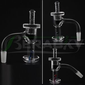 Beracky Full Weld Smoking Terp Slurper Quartz Banger With Quartz Cap Ruby Sapphire Emerald Mushroom Pillar 20mmOD Beveled Edge Quartz Nails For Glass Bongs Dab Rigs