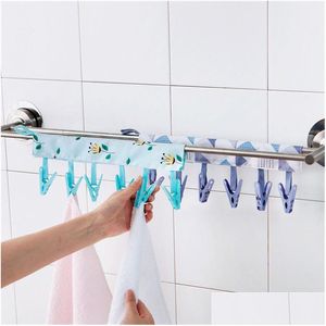 Hangers Racks Portable Cloth Hanger Travel Essentials Bathroom Folding Clothespin With 6 Clips Clothes Pegs Drop Delivery Home Gar Dhuva