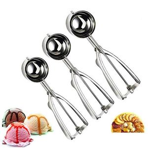 Fruit Vegetable Tools Ice Cream Scoop 4Cm 5Cm 6Cm Watermelon Spoon Mash Potato Stainless Steel Drop Delivery Home Garden Kitchen D Dhamc