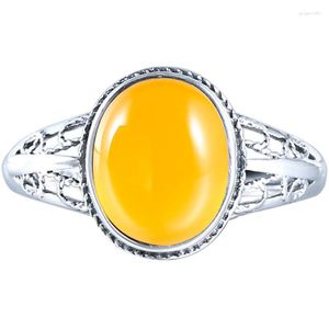 Bröllopsringar 925 Silver Pure Ring Empty Set 8 10 Diy With Honey Wax Amber Faced Open 12 16