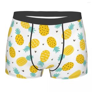 Underpants Sexy Boxer Pineapple Hearts Pattern Shorts Panties Men Underwear Polyester For Male