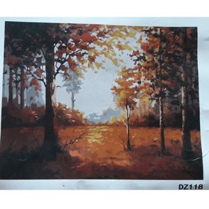 Craft Gatyztory Dipinto fai -da -te per numero di pittura olio dell'albero paesaggistica decorazione per la casa in tela dipinto a mano