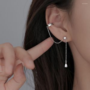 Studörhängen Zay Stars Ear Clip Long Tassel For Women 2023 Zircon Cuff Earring Line Fashion Jewelry Gift