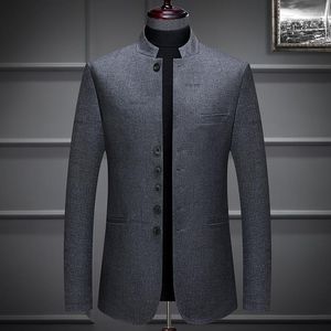 Herrdräkter Fashion Boutique High-end Blazer Men Autumn and Winter Light Business Trend Small Suit Elastic Single West Coat har många