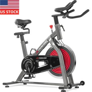 US Stock Indoor Exercise Cycling Bike Adjustable Stationary LCD Monitor With Pulse Sensor for Home Cardio Workout Belt Drive2770