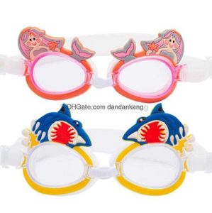 children swimming goggles transparent PC lens diving swim eyewear glasses Anti Fog eyeglasses silcione kids waterproof goggle wholesale