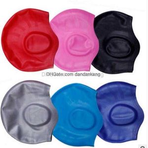 Elastic Waterproof silicone swimming caps Protection Ears Long Hair Sports water Pool Hat Swim Cap For Men & Women Adults