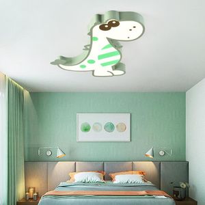Luzes de teto quarto de crianças lâmpada para quarto de crianças iluminação led controle remoto dinossauro animal menino luz berçário