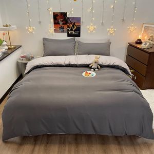Bedding sets Bonenjoy 1 pc housse de couette 220x240 Dark Gray Color Duvet Cover Double Size funda nordica cama 150 QueenKing Bed 230721