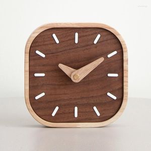 Wall Clocks Kids Wood Clock Bedroom Quartz Cute Desktop Stylish Modern Silent Relogio De Mesa Home Decorating Items YY50WC