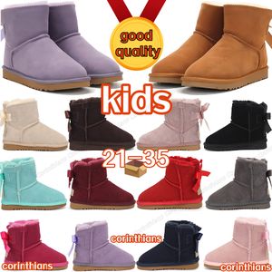 Designer barn skor äkta läder snöstövlar wggs ungdomsflickor pojkar småbarn stövlar med bågar barn baby spädbarn skor uggitys sneakers hög häl sko