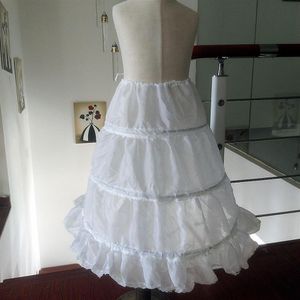 Günstiger weißer Blumenmädchen-Petticoat mit 3 Reifen für Kinder, A-Linien-Petticoats, Krinoline-Ballkleid-Kleider, Unterrock 2484