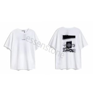 Mens Tshirts Stones Island 브랜드 남성 Tshirts 고품질 디자이너 후드 맨 Stone T 셔츠 남성 스웨트 나침반 소매 Tshirt 풀오버 까마귀 연한 Uyem Summ Uyem