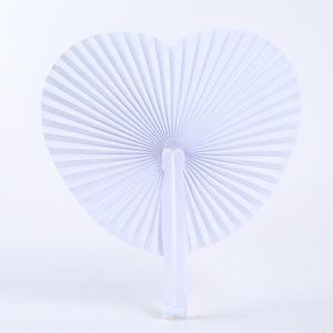 Rahmen 50pcs Weiße Herzform Klapper Fan Lan Fan Festival Hand Fans Party Geschenk DIY Malerei Geburtstag Hochzeitsfeier Dekoration