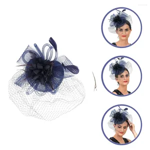 Bandanas Veil Mesh pannband och ett klipphuvudstycke Fascinator Hat Cocktail Wedding Tea Party huvudbonader för