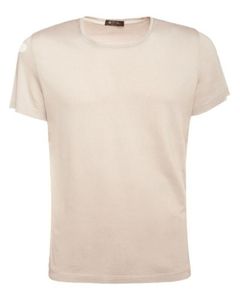 Mężczyzn T Shirt Loro Piana Miękka jedwabna bawełniana t-shirt krótkie rękawy