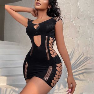 Hot Selling Dress Exotic Dresses Sexig underkläder Erotisk BodyDoll Sheer Sleepwear Fishnet Chemises Goddess Night Club Wear