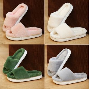 Slippers Women Hair Fashion Net Red green Colorful Plush Home Indoor Floor Cotton Mop Women size 36-45