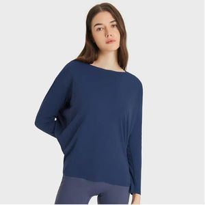 L-78 Camicia a maniche lunghe Donna Yoga Top sportivi Camicie fitness Felpe che coprono il sedere Vestibilità super morbida e rilassata Top autunnale e invernale per gli spostamenti