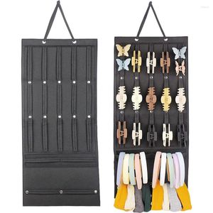 Bolsas para joias Organizador de grampos de cabelo para mulheres e meninas Tiara de feltro Suporte de exibição para pendurar acessórios de parede Arco de armazenamento Decoração do quarto