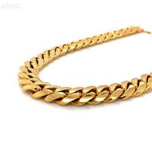 Catene personalizzate in oro giallo 10k italiane Catene in vero oro giallo Miami Cuban Link Franco in oro massiccio con certificato