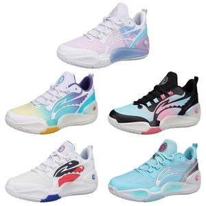 2023 Mehrfarbige Basketballschuhe Männer Weiß Lila Rosa Gelb Blau Trainer Outdoor-Sport-Turnschuhe