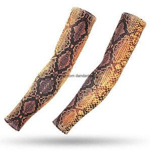 Tactical Hunting airsoft Arm Warmers Men women Cooling Ice Silk cuff Fashion Python lines snakeskin arms covers Breathable quick-dry Cycling Hiking Protective Gear