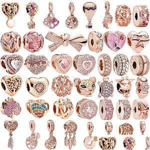 Charms 925 Sterling Silber Europäischer Roségold Traumfänger Blumenbaum Ballon Clip Perlenanhänger für Original Pandora Charm Armband Dhwvr