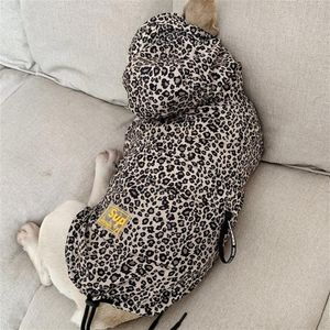 Vestiti impermeabili per cani Moda Pet Dog Raincoat Puppy Cat Felpa con cappuccio Leopard Small Dog Jacket Abbigliamento Pet Supplies bulldog francese T200274T