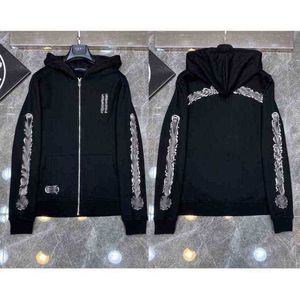 3A Klasik Mens Fermuper Ch Hoodies Tasarımcı Horseshoe Sanskrit Çapraz Baskı Pullover Kalp Kalp Kapşonlu Sweatshirts Sweater Lüks Kadın Jackts Fate 23