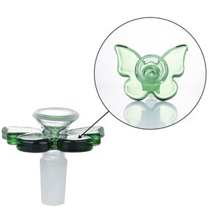 Paladin886 G101 Ciotole per pipa da fumo 14mm Ciotola in vetro verde stile farfalla maschile Cenere Catcher Tubi per gorgogliamento Ciotola per bong in vetro