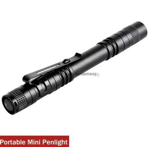 Klip z piórem LED LASHLIGHT 1 Tryb Operacja baterii 300LM Pen Light Pen Light Pocket Outdood Waterproof Waterproof Penlight Torch Lampa
