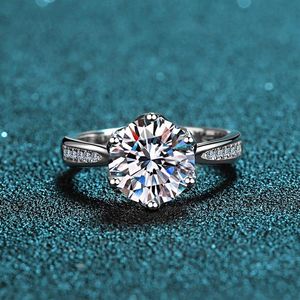 Cluster Rings Inbeaut Quality 925 Silver Excelente Corte 3 Ct Round Pass Diamond Test D Color Moissanite Ring For Women Engagement J291f