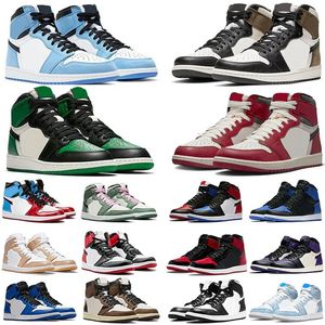 Jumpman 1 Mid High Basketball Shoes Men Women 1S University Blue Dark Mocha Chicago Top UNC Hyper Royal Sports Shoes Black Red Green Smoke Grey Flat Trainers Sneakers