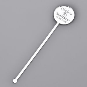 Kissen 50*Personalisierte gravierte runde Acrylspiegel -Getränke Rührer Swizzle Sticks für Babyparty Hochzeit Geschenkdekoration Party Gfit