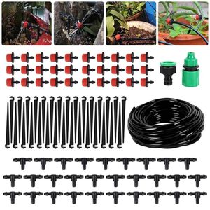 Sistema de irrigação por gotejamento DIY 25M Kits de irrigação por gotejamento automático com gotejadores ajustáveis para paisagem de jardim T200266d