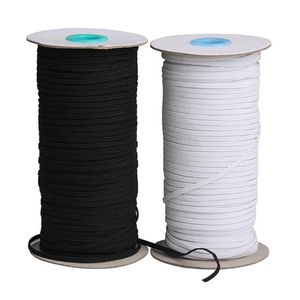 3 6 9 12mm Width Elastic Trim Black White Braided Elastic Elastics Band Strap Handmade DIY Mask Notebook Making Material249f