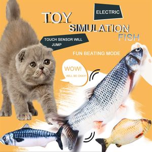 Giocattolo elettrico per gatti Giocattoli automatici per la simulazione di pesci con erba gatta per animali domestici Gioco interattivo adorabile Ricarica USB per forniture per graffi per gattini per cani 20314Y