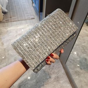 2020 novo jantar cravejado de diamantes feminino festa mão saco banquete bolsa embreagem ombro diagonal casamento pequeno bag219h