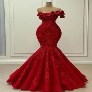 Arabski Aso Ebi luksusowy syrena seksowne sukienki wieczorowe koronkowe sukienki z baldówek w stylu formalne przyjęcie drugie suknie przyjęcia ZJ255277k