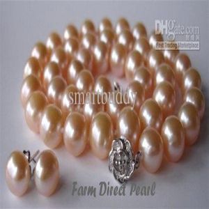 Oryginalny naturalny 18 '' South Sea 8-9 mm Pink Pearls Naszyjnik 350c